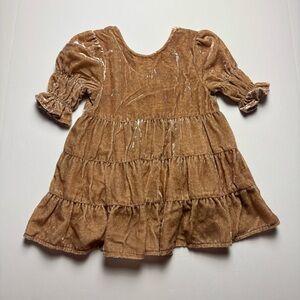 Noralee Champagne Velvet Tiered Dress